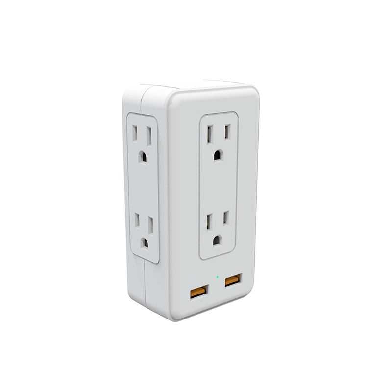 100 PC V0 Fire Retardant Cover Multi PowerCube Wall Socket Plug with 2