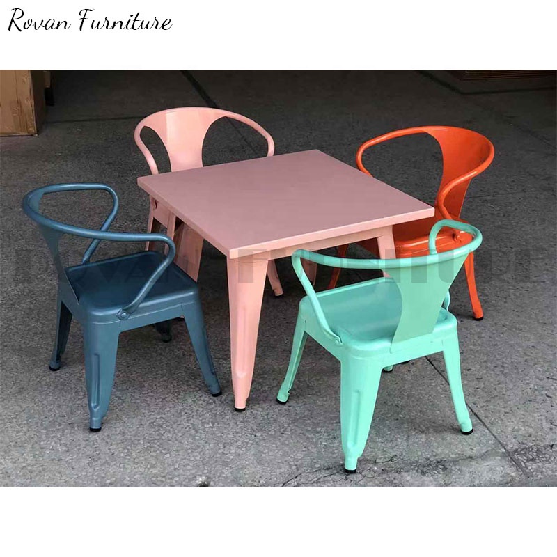 Cheaper colorful metal stackable modern event party children kids table wedding party table for sale