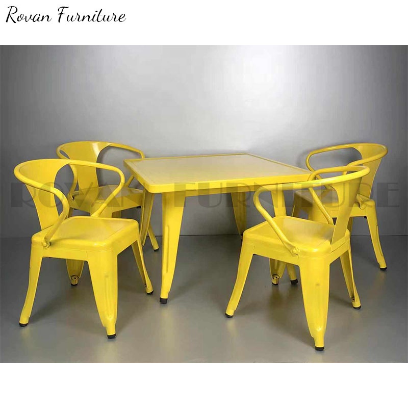 Cheaper colorful metal stackable modern event party children kids table wedding party table for sale