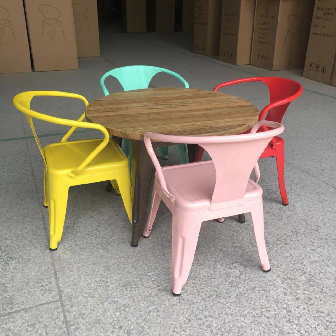 Cheaper colorful metal stackable modern event party children kids table wedding party table for sale