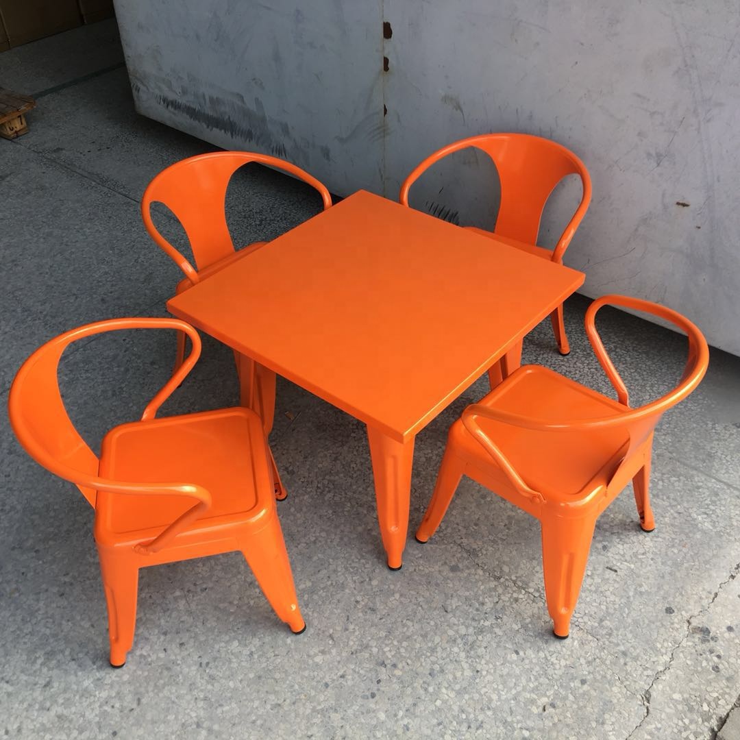 Cheaper colorful metal stackable modern event party children kids table wedding party table for sale
