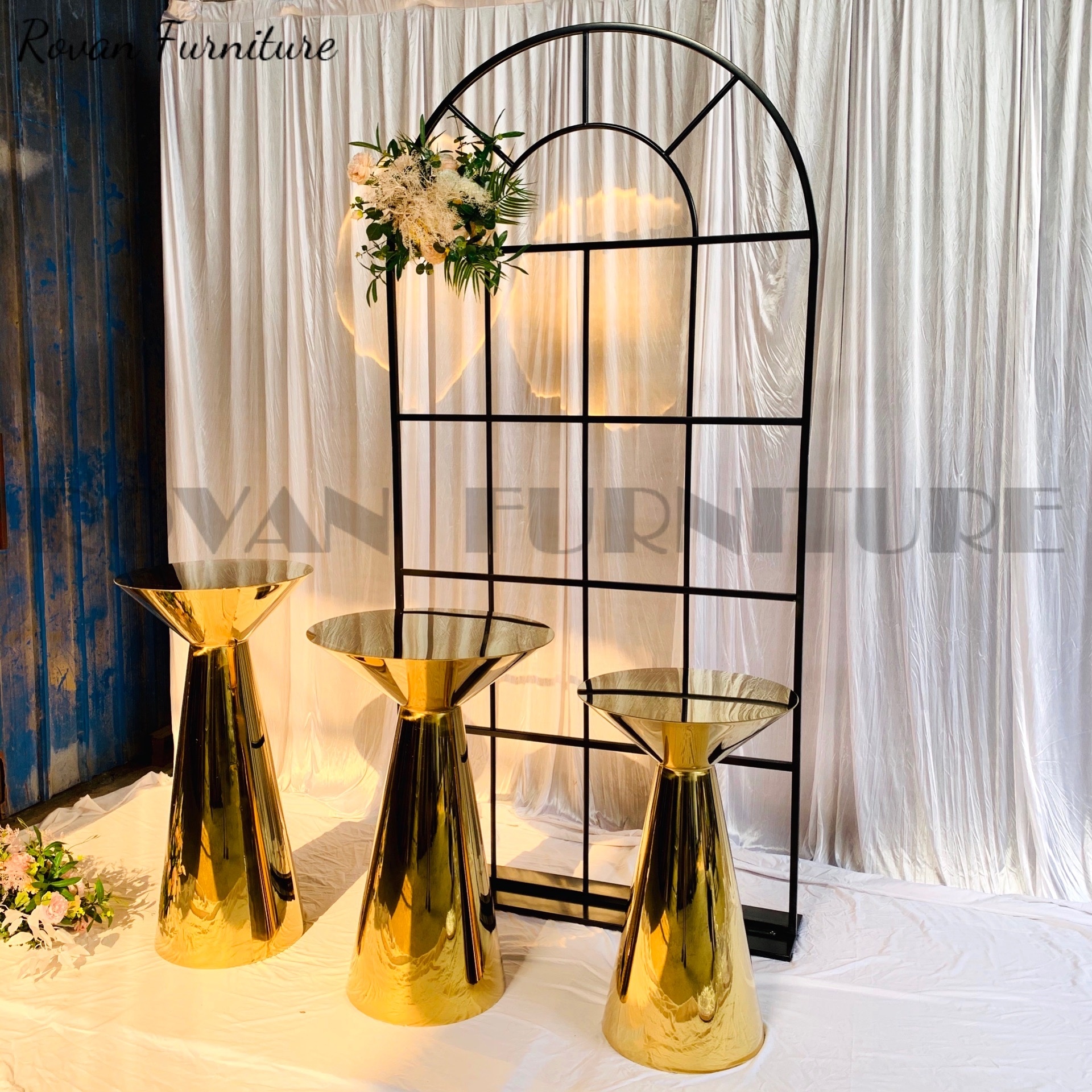 2021 Fashionhalf Round window design Mesh Backdrop Wedding Arch Stand Circle Backdrop for Wedding Decoration for parties