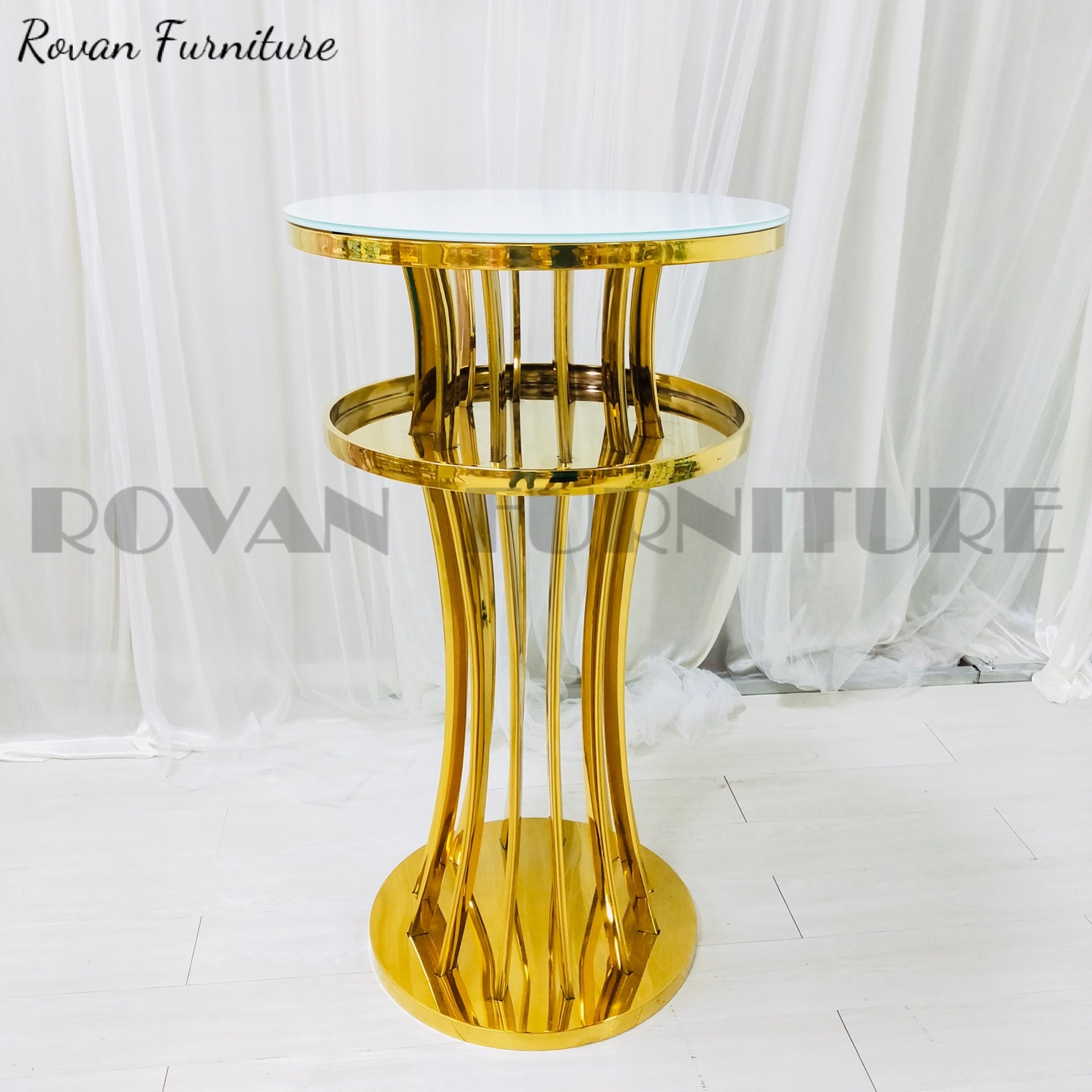 Bar Stool Stainless Steel Glass Top High Bar With Chairs Cake Table Table hotel club used elegant chair bar stool for wedding