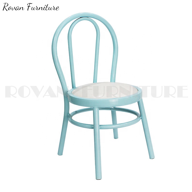 Metal iron thonet chair with pu leather cushion child party and event for kids dining