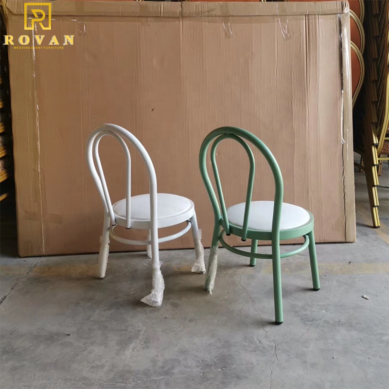 Metal iron thonet chair with pu leather cushion child party and event for kids dining