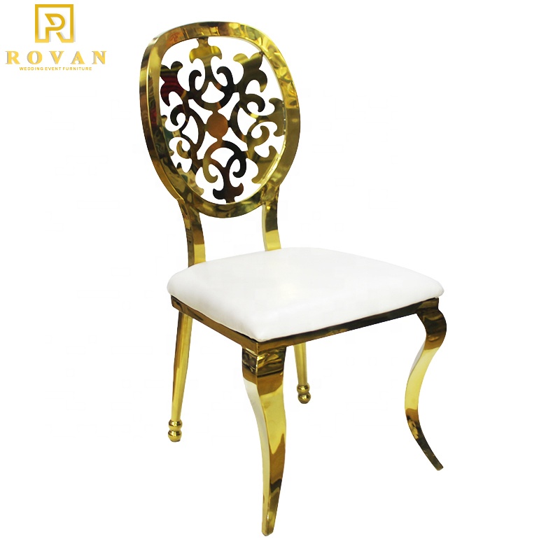 Hot sale gold Stainless Steel with leather Luxury Hotel Wedding Chair
