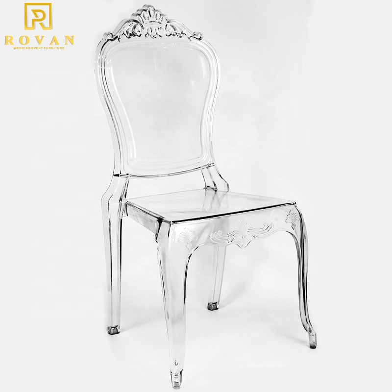 Prince chair PP resin transparent acrylic crystal clear wedding chair