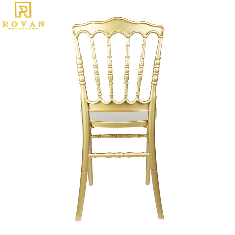 Transparent modern stacking plastic napoleon chair tiffany gold resin chiavari chair acrylic for wedding