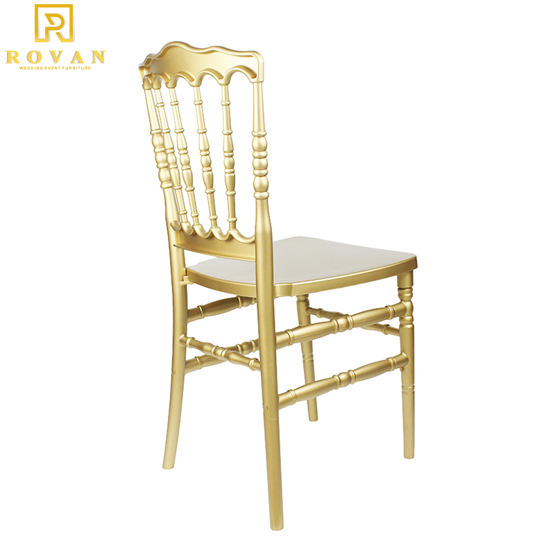 Transparent modern stacking plastic napoleon chair tiffany gold resin chiavari chair acrylic for wedding