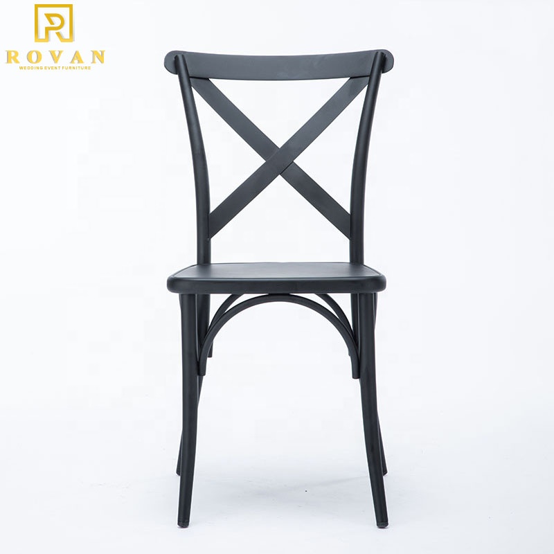 Metal wedding and event chairs furniture iron stackable X cross back dining chair