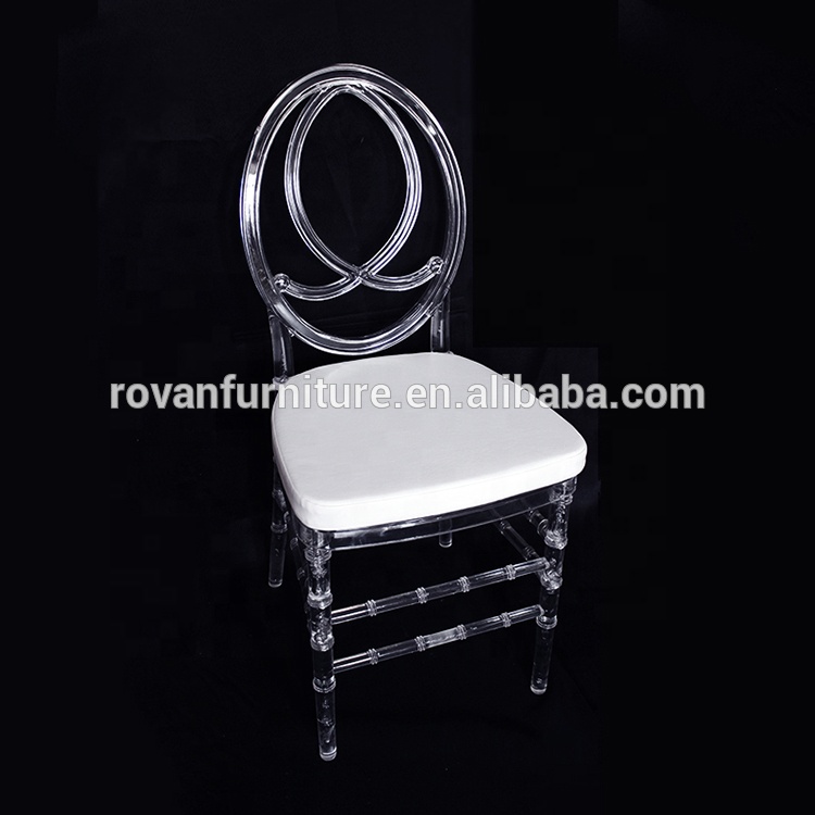 Rovan furniture wholesale cheaper wedding and event acrylic chair clear transparent round back rentals resin phoenix chair