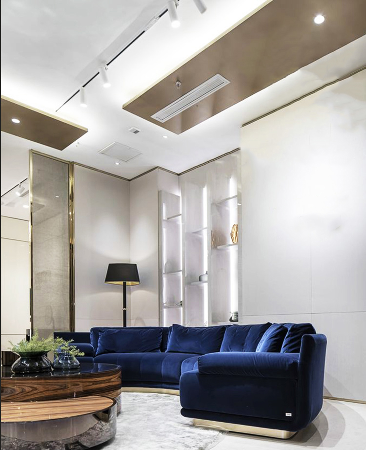 Factory hot sales Italian luxury furniture sets half round sofa rinconera classical chesterfield velvet sofa living room
