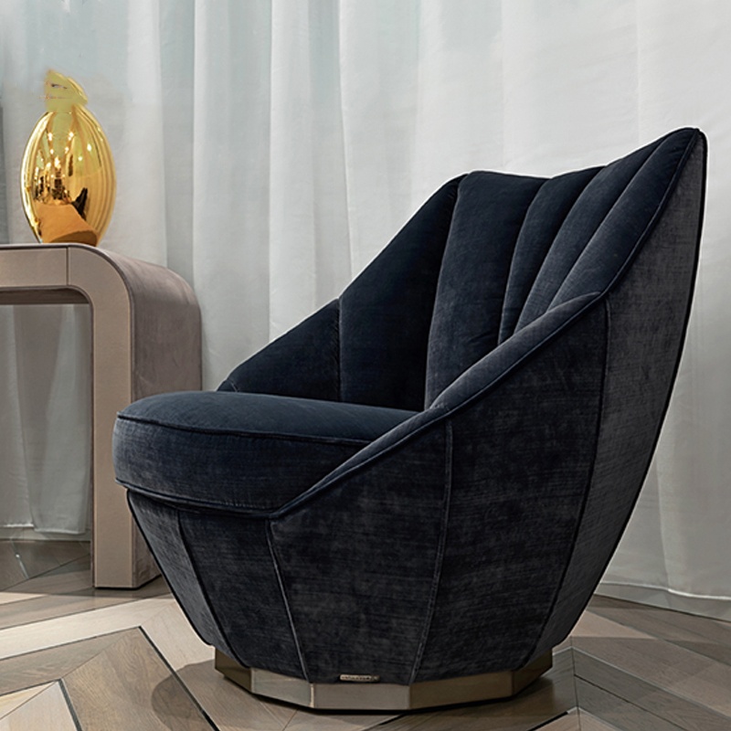 High quality luxury modern living room furniture comfortable leather lounge leisure chair