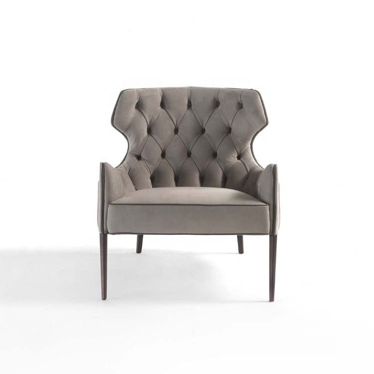 Italian luxury design leather lounge chair modern single leisure chairs for home furniture