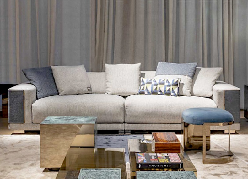 Italian style modern luxury living room furniture comfortable high quality fabric sofa