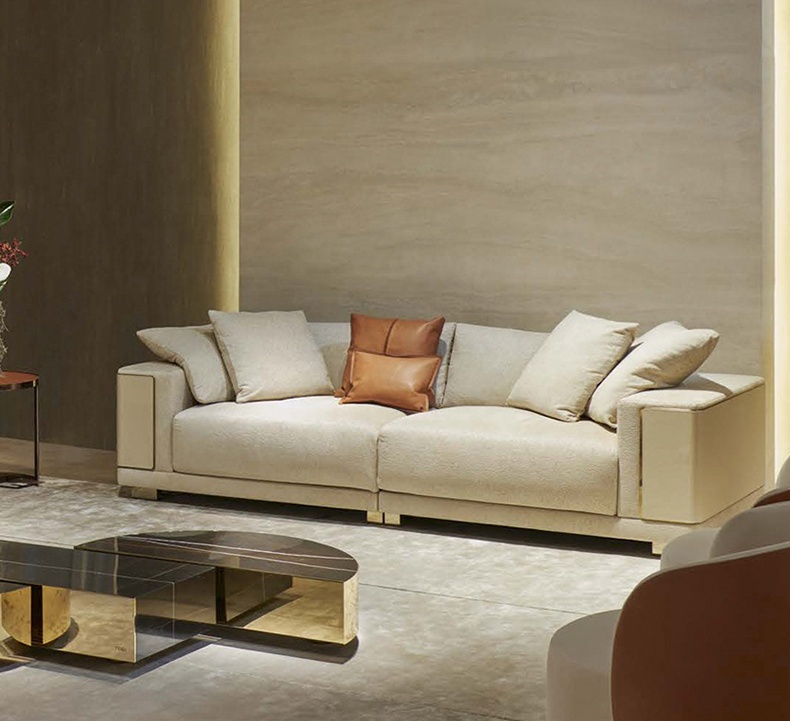 Italian style modern luxury living room furniture comfortable high quality fabric sofa