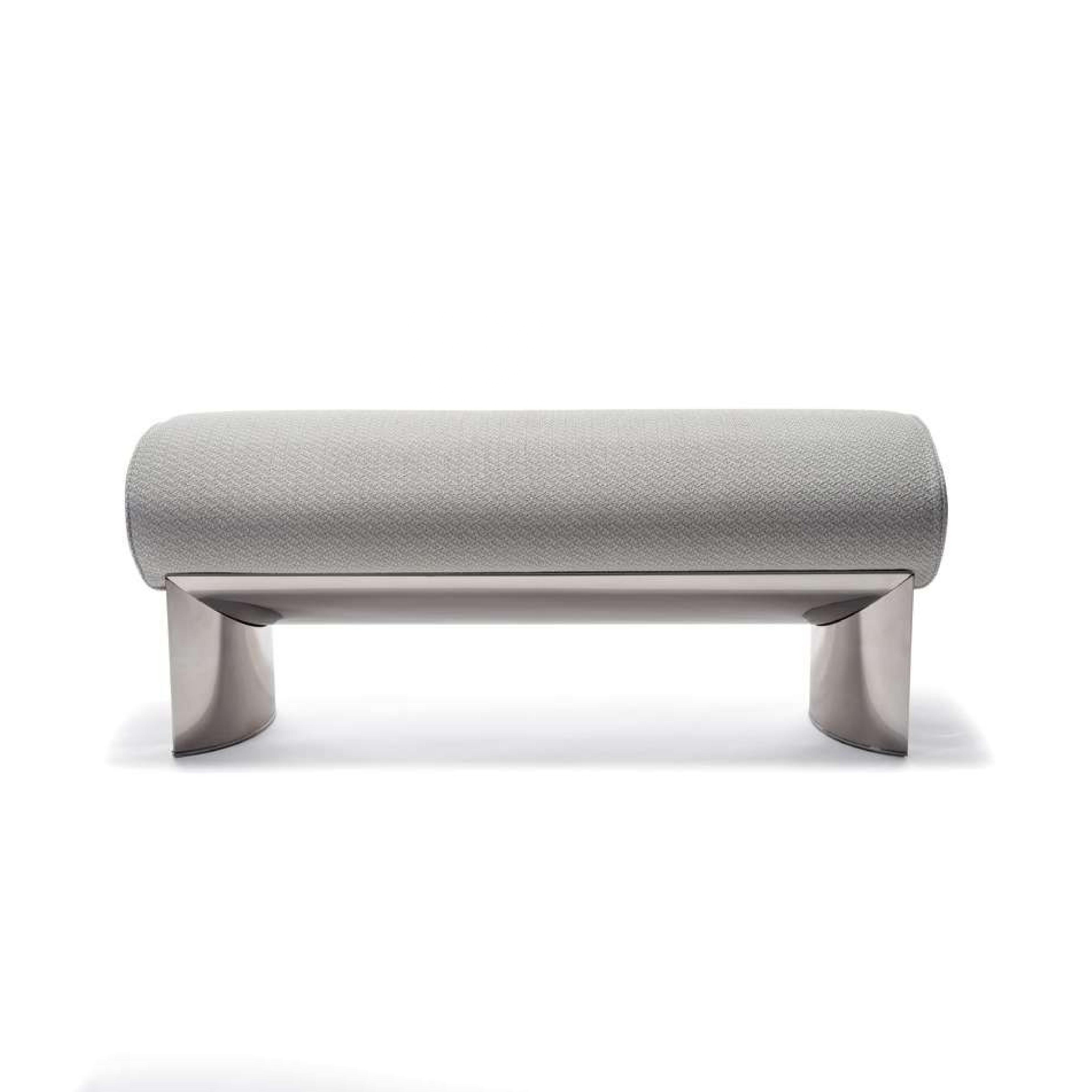 Modern stainless steel frosted technology fabric soft bag long dining chair sofa without back