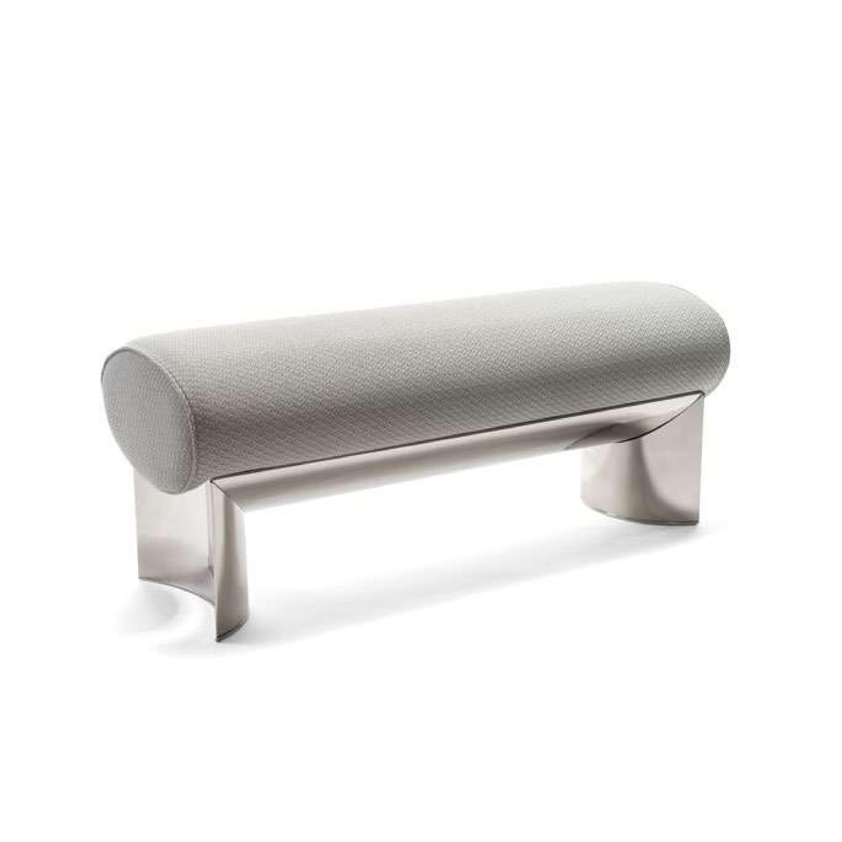 Modern stainless steel frosted technology fabric soft bag long dining chair sofa without back