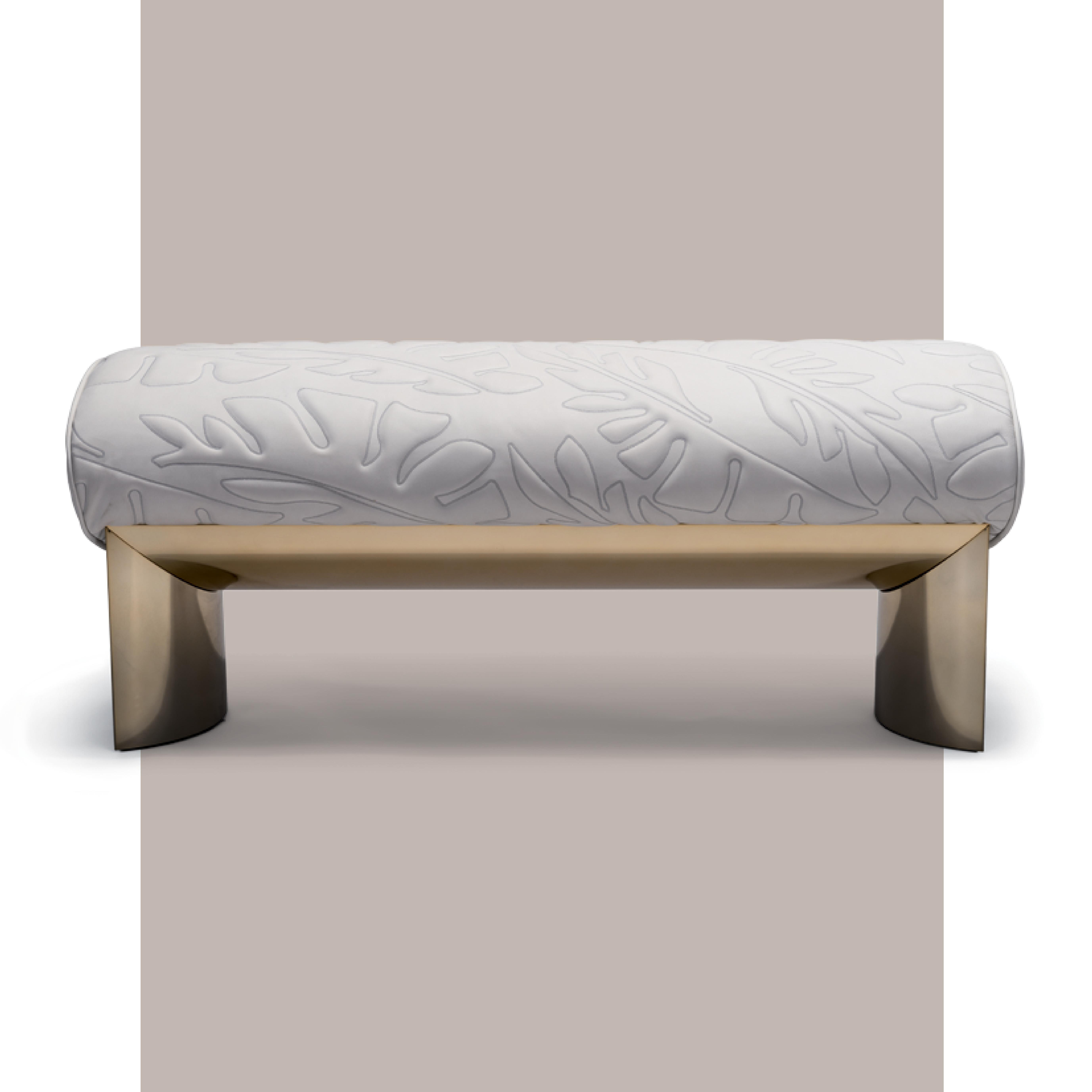 Modern stainless steel frosted technology fabric soft bag long dining chair sofa without back