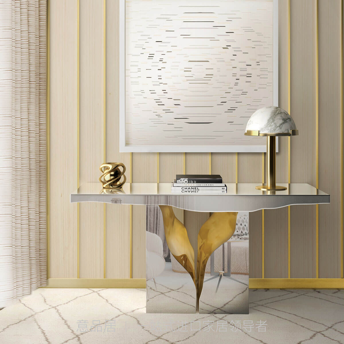 Popular Hallway Table Furniture Designer Luxury Brand Royal Console Table For Home Decoration