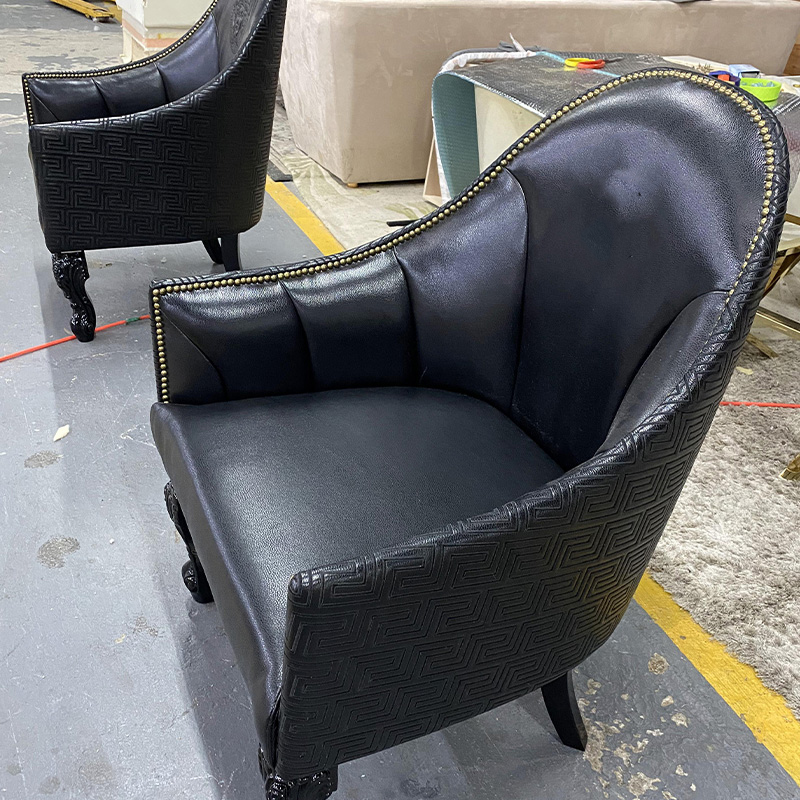 The newest Italian luxurious microfiber leather leisure chair for living room