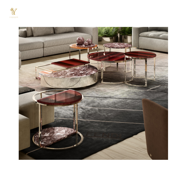New Arrival Coffee Table Living Room Furniture Tea Table With Stainless Steel