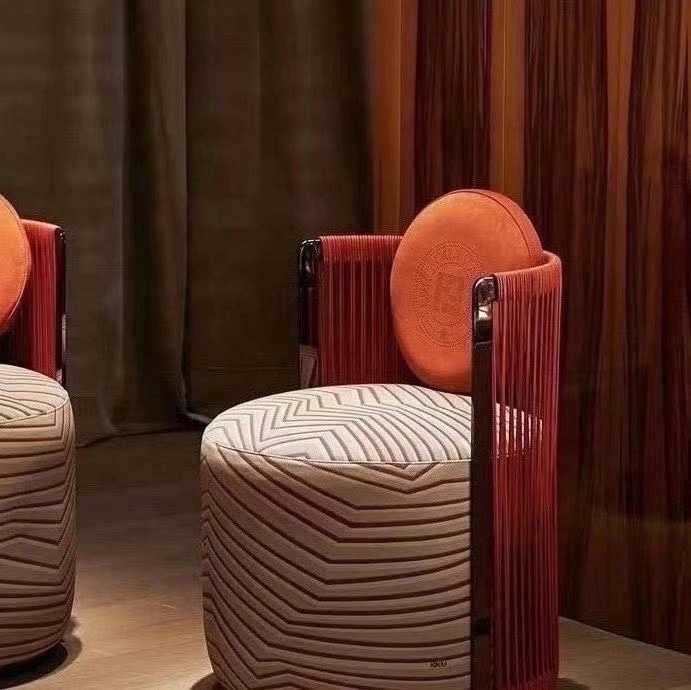 Chair Seater Living Room Luxury Seat Round Morden Fabric Bedroom Nordic Comfyl Loveseats Single Sofa