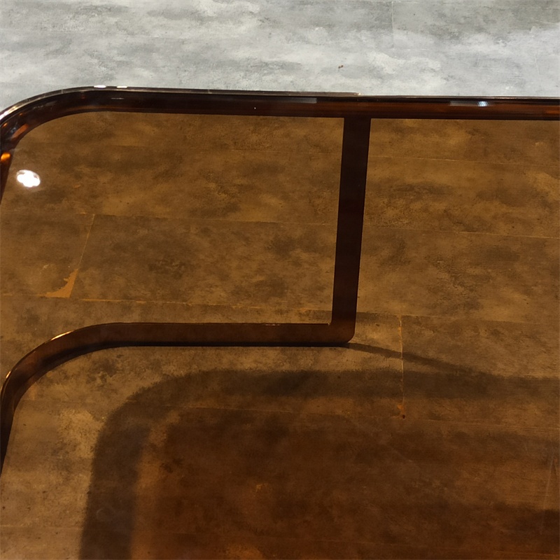 Italian design small square stainless glass mirror coffee tea table for living room furniture