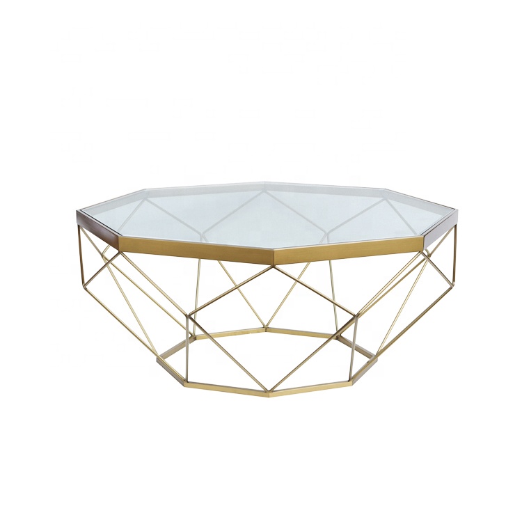 Popular high quality luxury minimalist design stainless steel marble stone coffee table