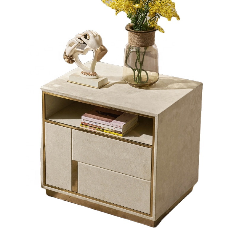 Italian luxury style design bedroom furniture bedside storage cabinet with 1 drawer