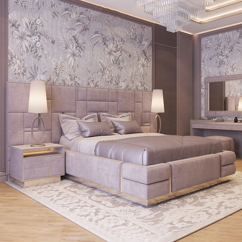 Italian luxury style design bedroom furniture bedside storage cabinet with 1 drawer