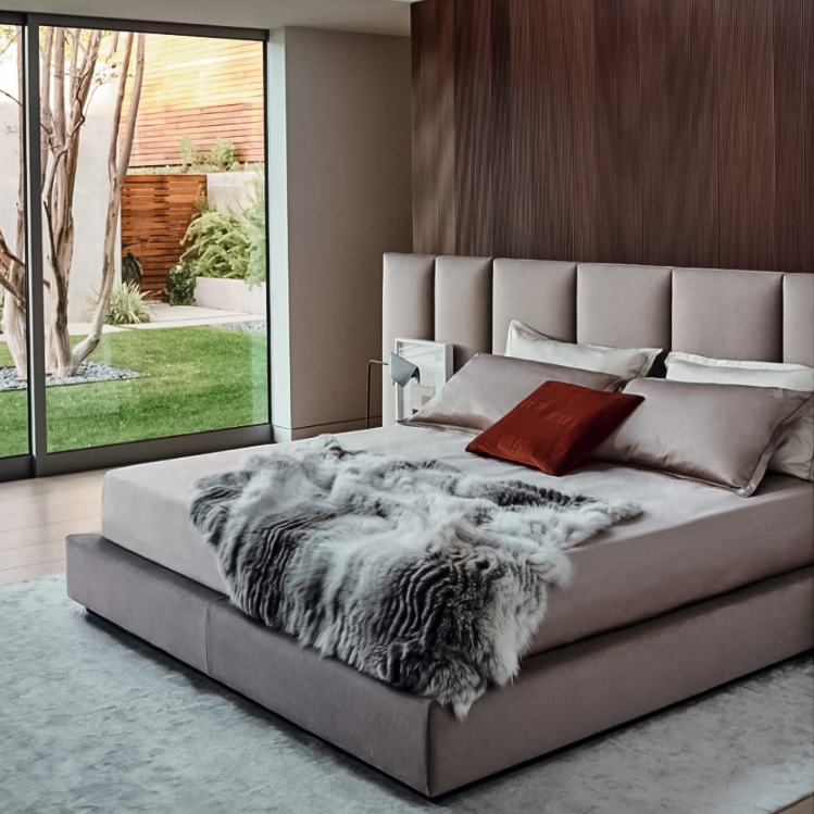 Custom Premium Bedroom Furniture Solid Wood Inner Frame Luxury Modern Comfortable Double Beds