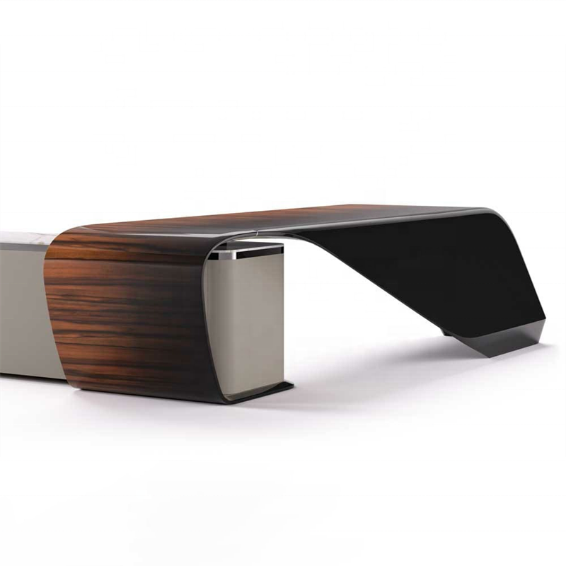 High quality popular minimalist new design leatherette burl tabletop office table