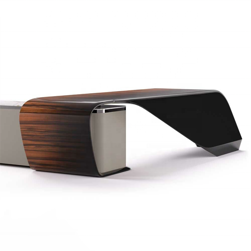 High quality popular minimalist new design leatherette burl tabletop office table