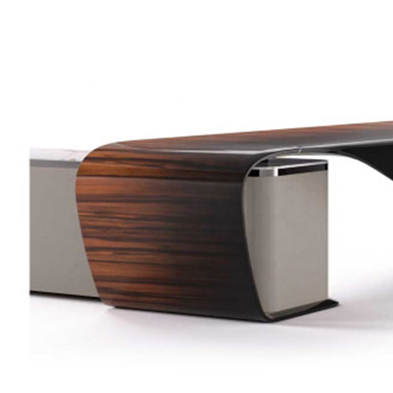 High quality popular minimalist new design leatherette burl tabletop office table