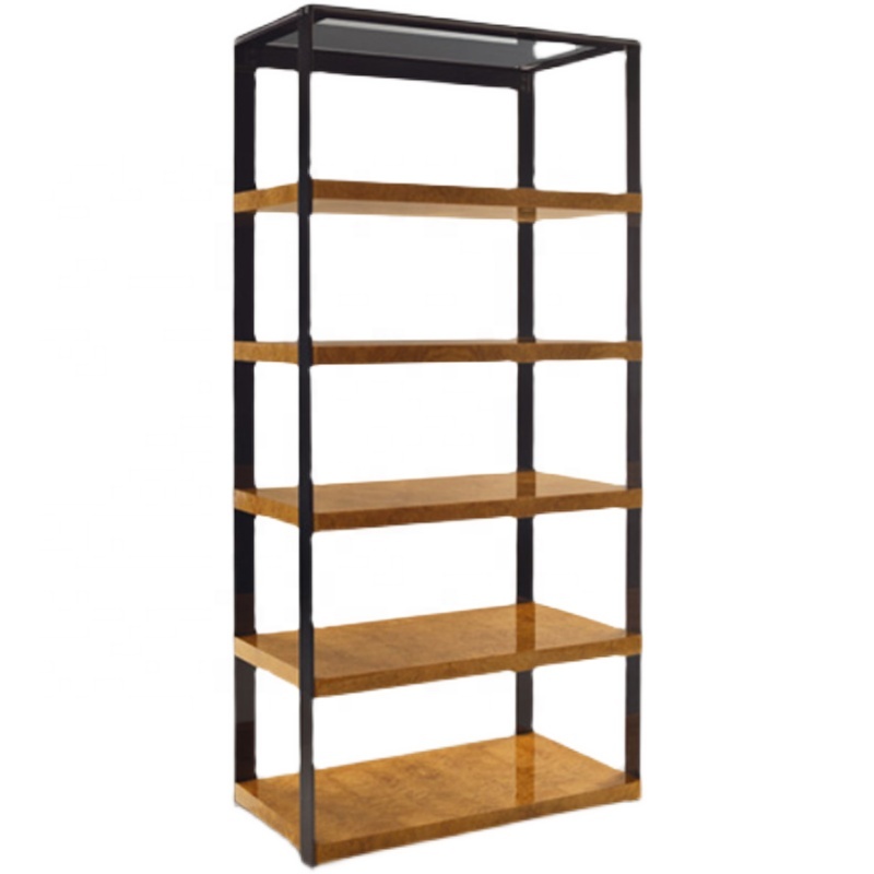 Italian style burl base office living room library bookshelf for home furniture