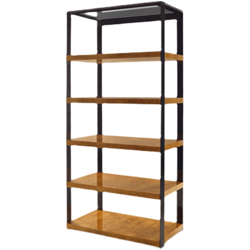 Italian style burl base office living room library bookshelf for home furniture