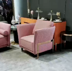 Italian design luxury furniture stainless steel high density sponge matte technology cloth sofas sets