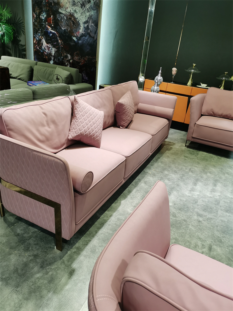 Italian design luxury furniture stainless steel high density sponge matte technology cloth sofas sets