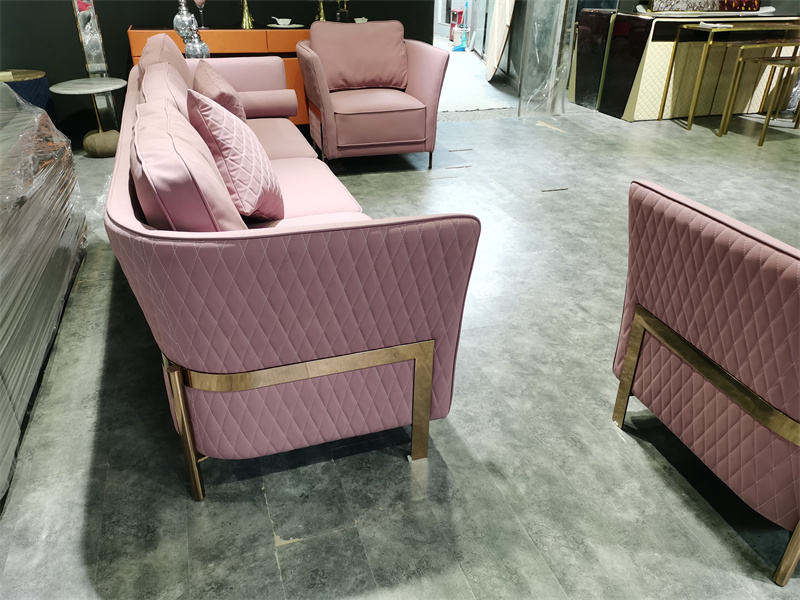 Italian design luxury furniture stainless steel high density sponge matte technology cloth sofas sets