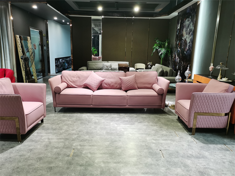 Italian design luxury furniture stainless steel high density sponge matte technology cloth sofas sets