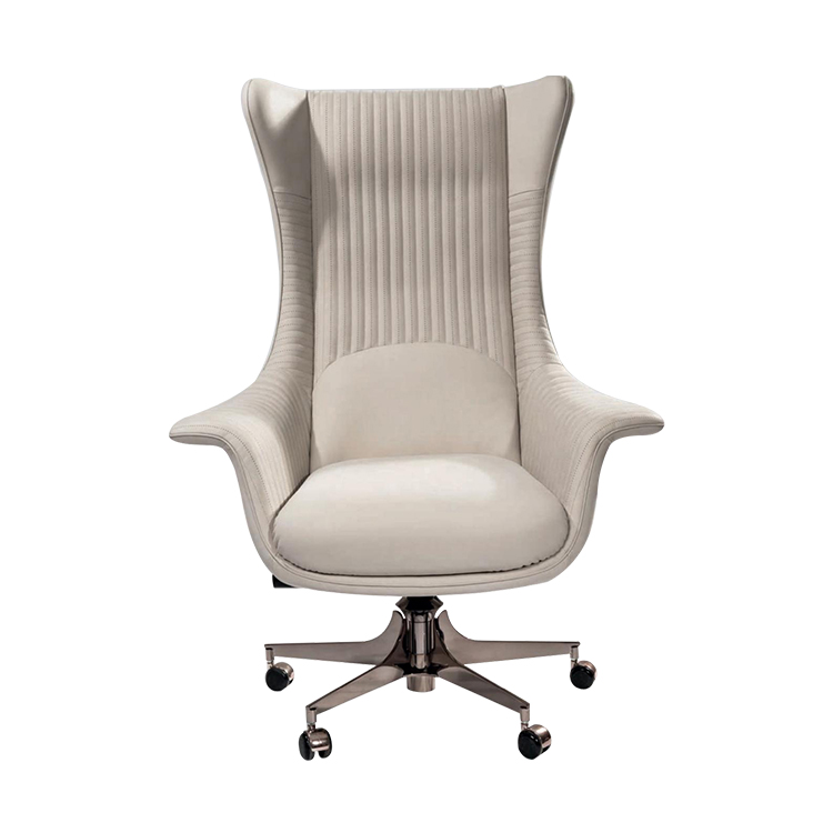 Custom Modern Comfortable White Fabric High Backrest Revolving Luxury Boss Executive Office Chair