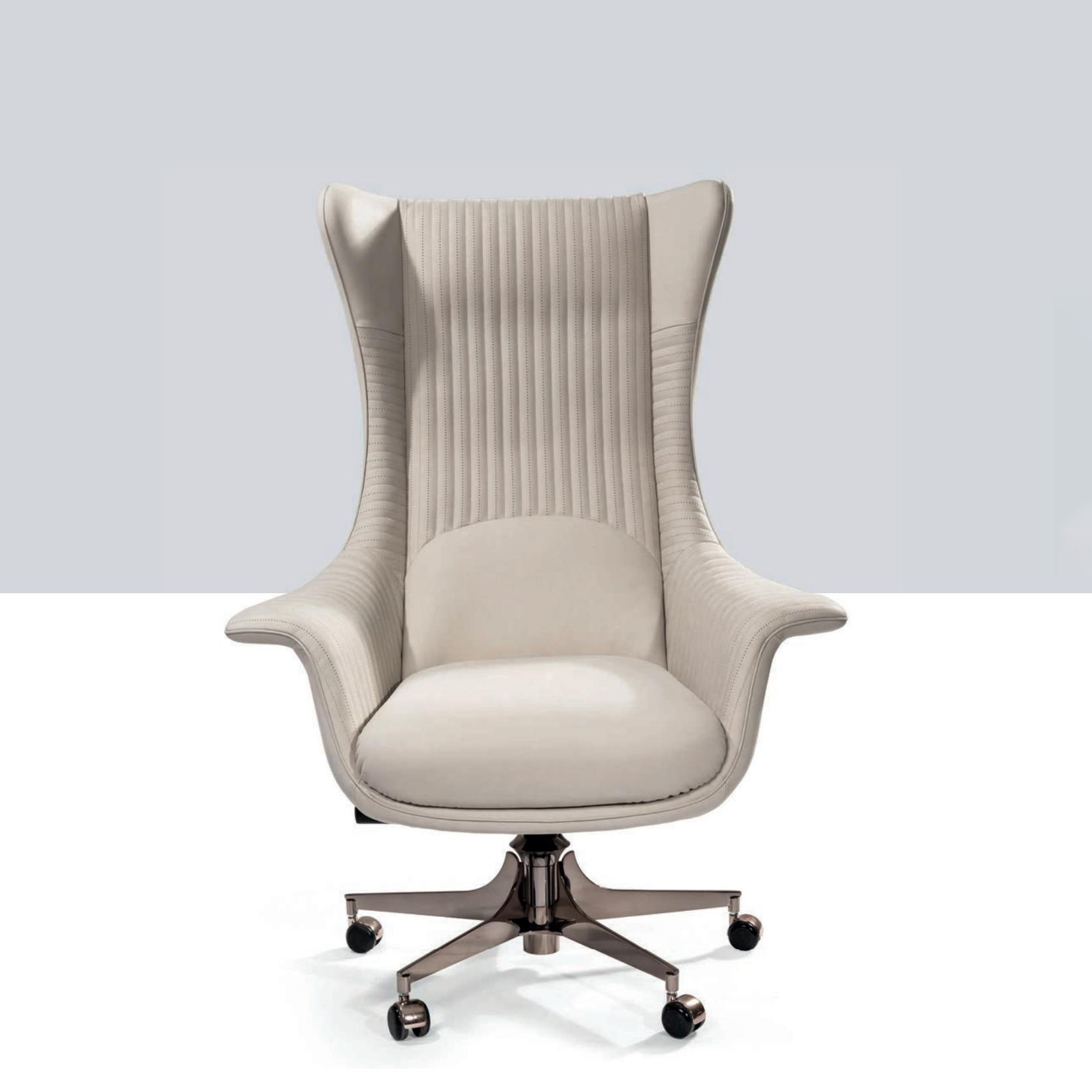 Custom Modern Comfortable White Fabric High Backrest Revolving Luxury Boss Executive Office Chair