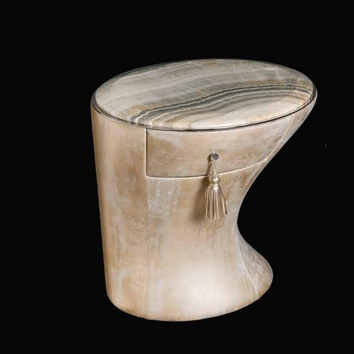 Custom Modern Italian Design Bedroom Furniture Luxury Marble Tabletop Bedside Table With Drawer