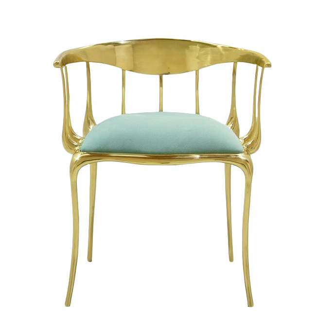 Italian Luxury Chairs Modern Dining Room Furniture Coffee House Upholstered Leather Dining Chair With Gold Legs
