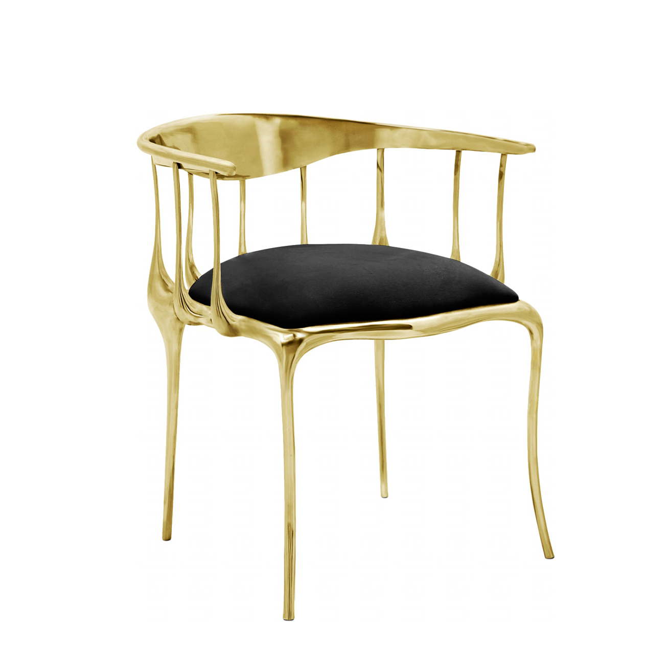 Italian Luxury Chairs Modern Dining Room Furniture Coffee House Upholstered Leather Dining Chair With Gold Legs