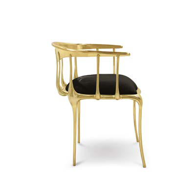 Italian Luxury Chairs Modern Dining Room Furniture Coffee House Upholstered Leather Dining Chair With Gold Legs