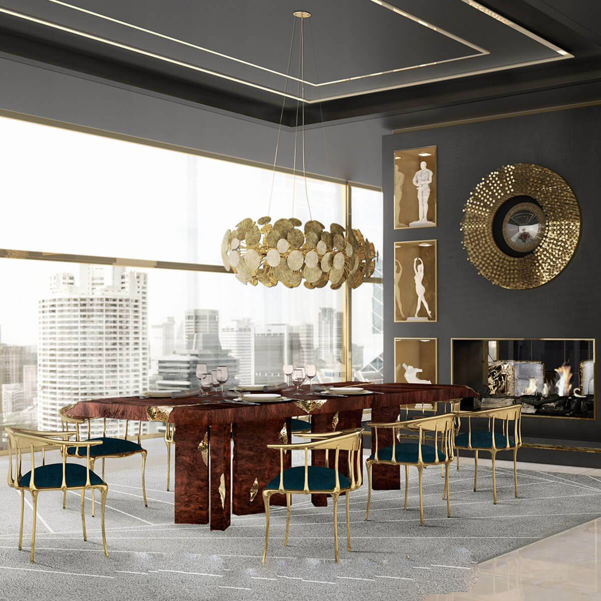 Italian Luxury Chairs Modern Dining Room Furniture Coffee House Upholstered Leather Dining Chair With Gold Legs