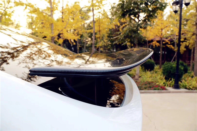 Trade Assurance Carbon Fiber Glass Rear Spoiler Wing Fit For 2016-2018 Model X SUV RZ RZentric Style Trunk Wing