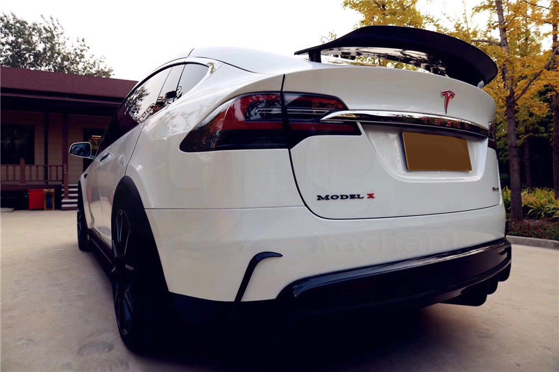 Trade Assurance Carbon Fiber Glass Rear Spoiler Wing Fit For 2016-2018 Model X SUV RZ RZentric Style Trunk Wing